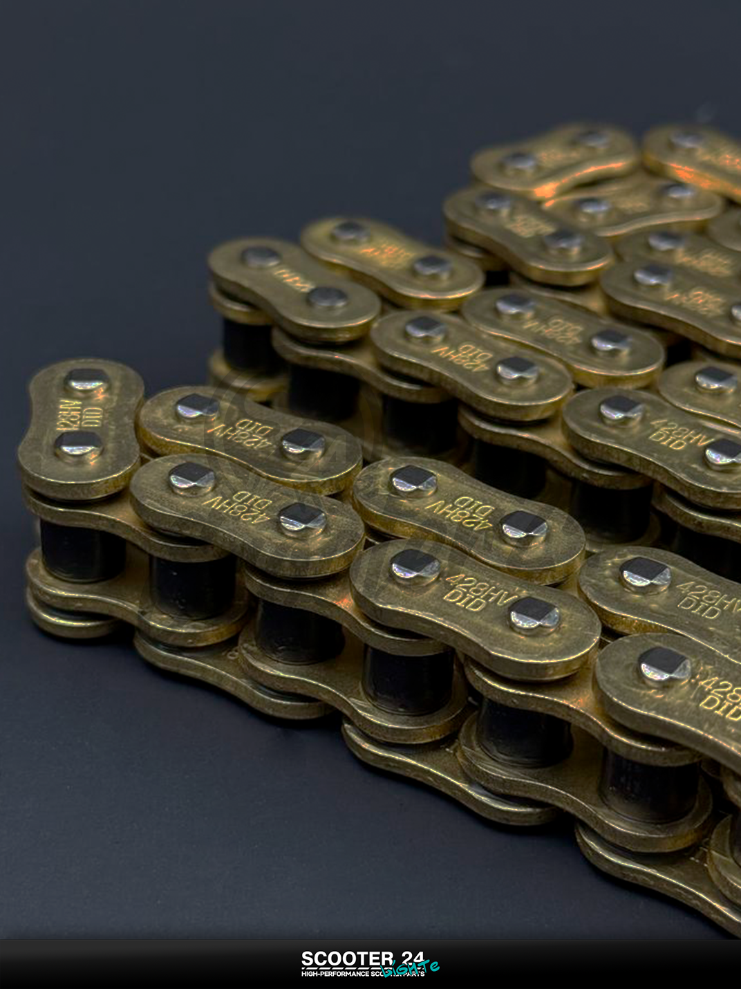 Цепь трансмиссии 428HV-116L для мопеда и мотоцикла сальниковая, GOLD "DID"