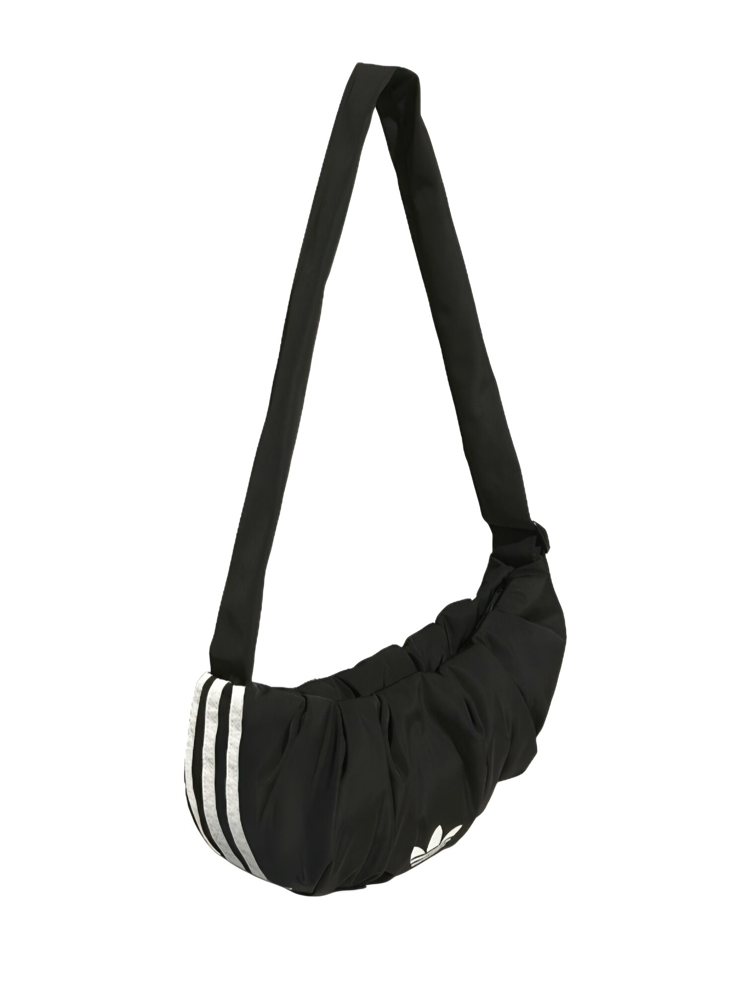 Сумка хобо adidas, фактура гладкая, черный — фото 1