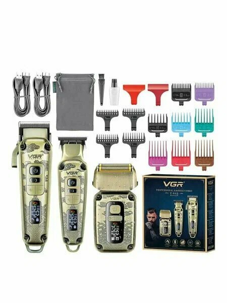 Профессиональный триммер, электробритв, машинка для стрижки 3 в 1 VGR V-642 — фото 1