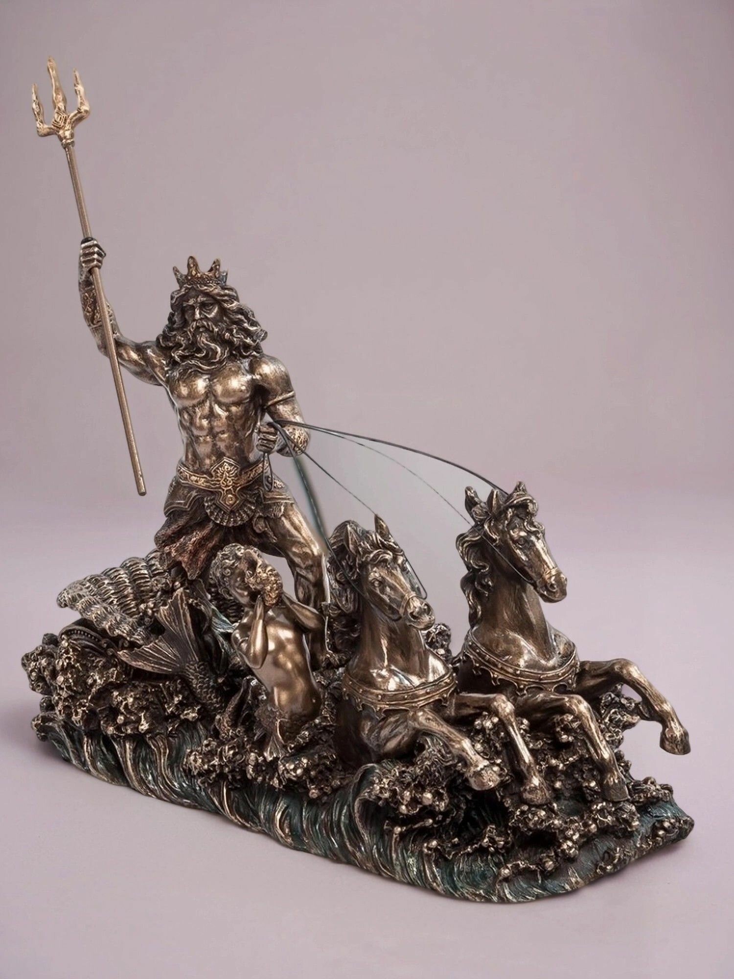 Статуэтка Посейдон - бог морей, 26*12*19 см, материал полистоун — фото 1