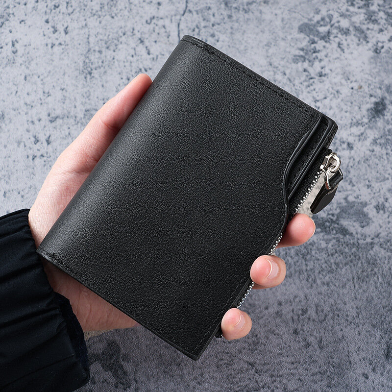 ZY Кошелек RFID Мини ПУ Кожа Защита данных RFID