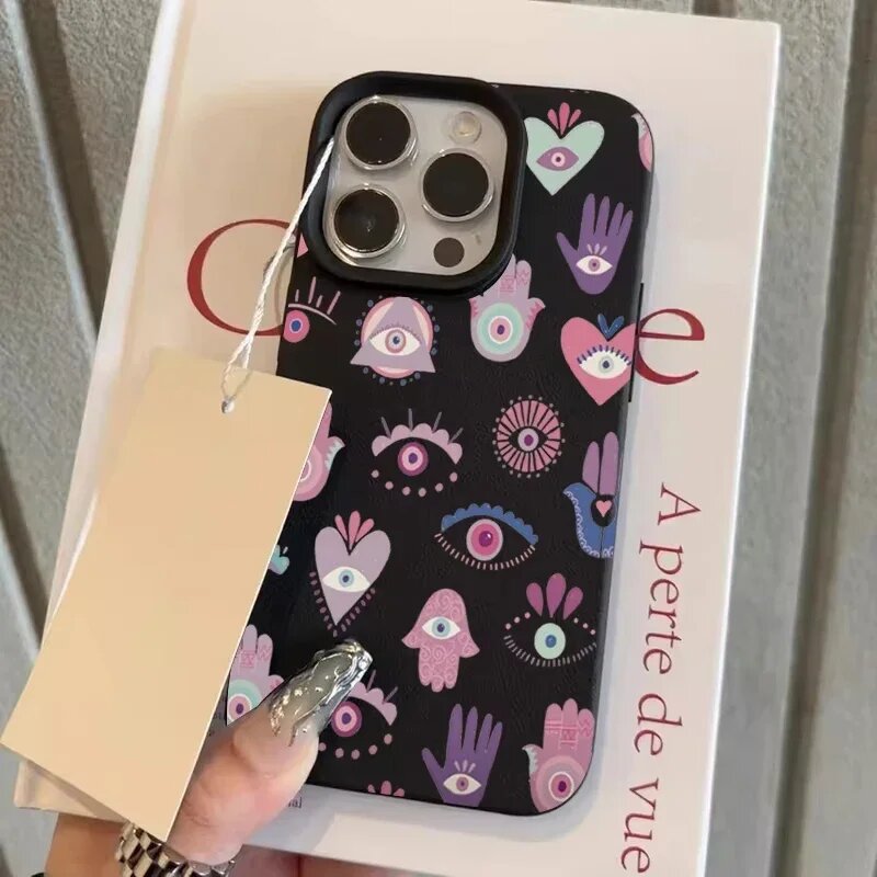 Кожаный чехол для телефона с узором личи для iPhone 17 Pro Max 16, 15, 14, 13, 12, 11, 17, мягкая противоударная задняя крышка из воздушного силикона