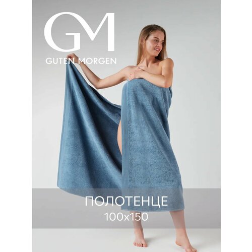 фото Полотенце, guten morgen, 100х150 см, ткань махровая, темно-голубой