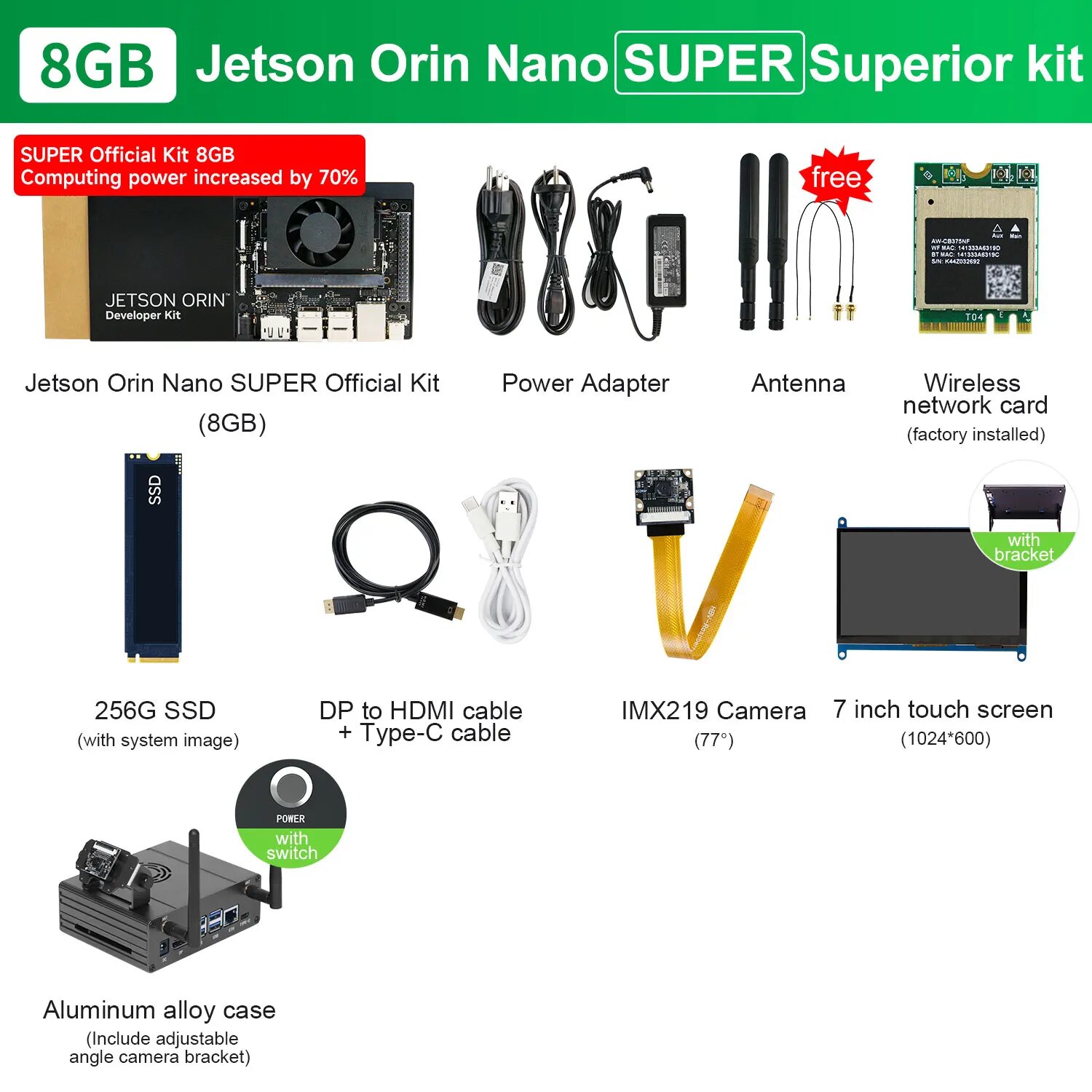 YAHBOOM Jetson Orin NANO SUPER плата разработки 8ГБ Superior Kit