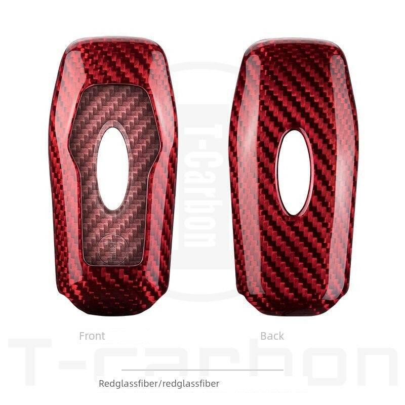 Карбоновая чехол для ключей Ford Mustang, Explorer, Mondeo, Edge и Mach-E, красный с вентиляционным дизайном,