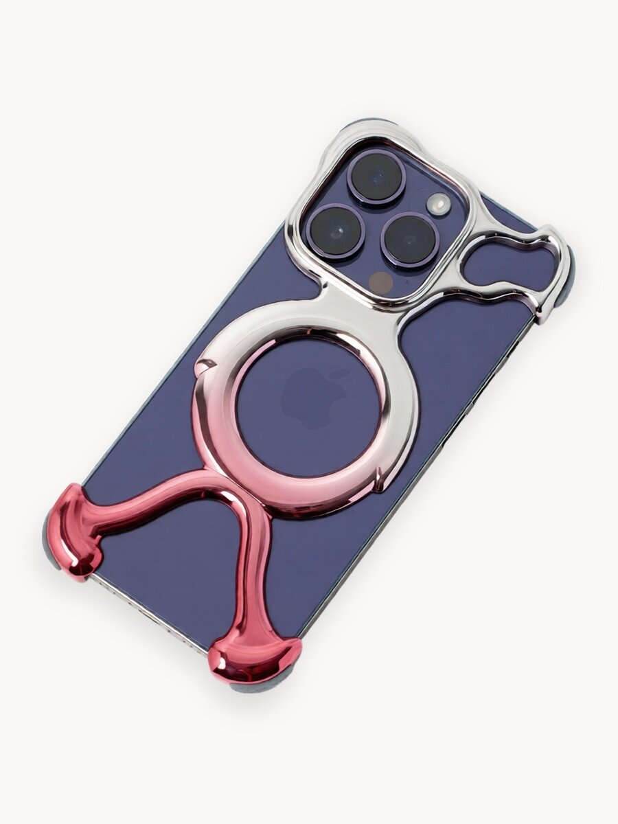 Чехол Magsafe на Айфон 16 Про (iPhone 16 Pro) с ударопрочным покрытием, розовый