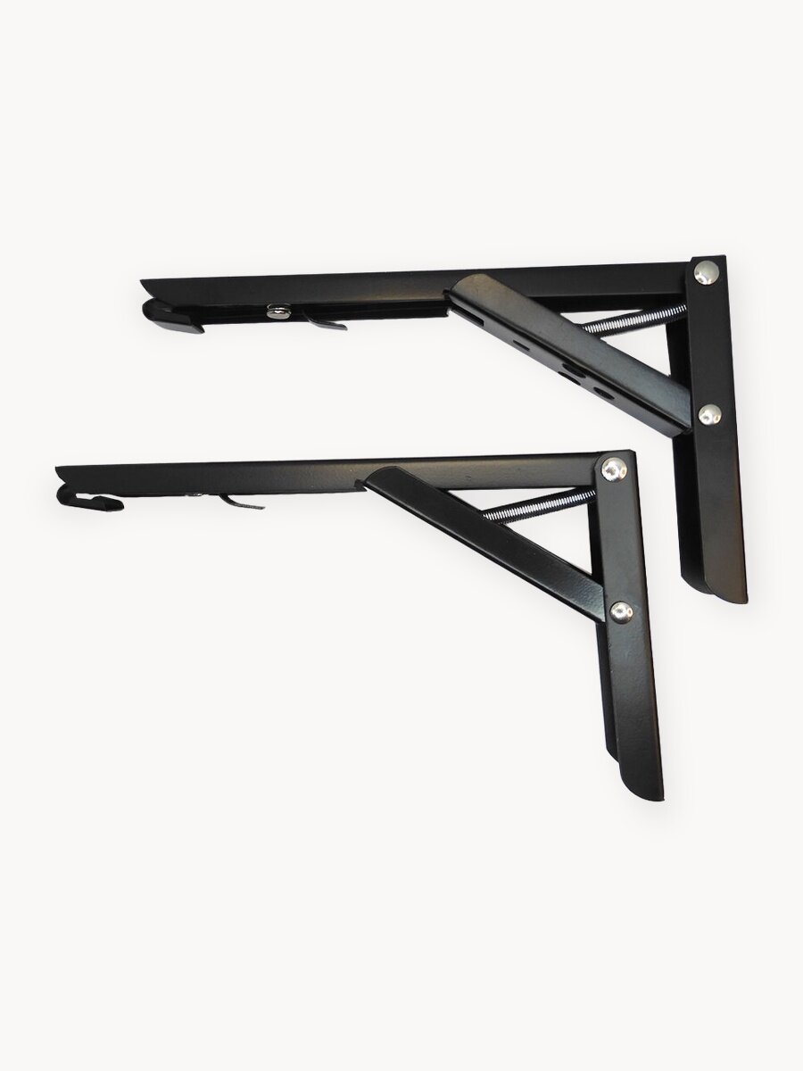 Кронштейн 2 шт полкодержатель мощный складной для стола черный