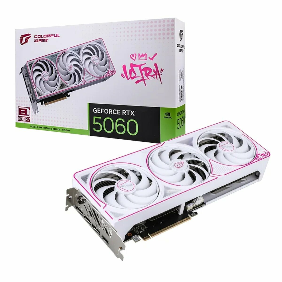 Видеокарта Colorful GeForce RTX 5060 Ultra W OC 8GB-V 8GB (RTX 5060 ULTRA W OC 8GB-V)