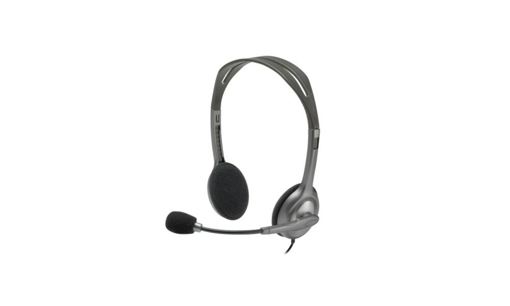 Наушники LOGITECH H110 Corded Stereo Headset - GRAY/SILVER - Dual Plug — фото 1