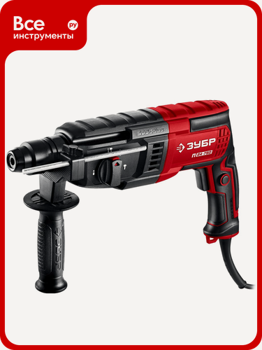 Изображение товара Перфоратор ЗУБР П-24-750 мощностью 750 Вт, SDS Plus, 24 мм, 3 режима работы, электронный реверс, чемодан в комплекте