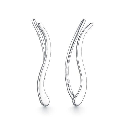 Серьги клаймберы Dewi, серебро, 925 проба, родирование, длина 2.1 см