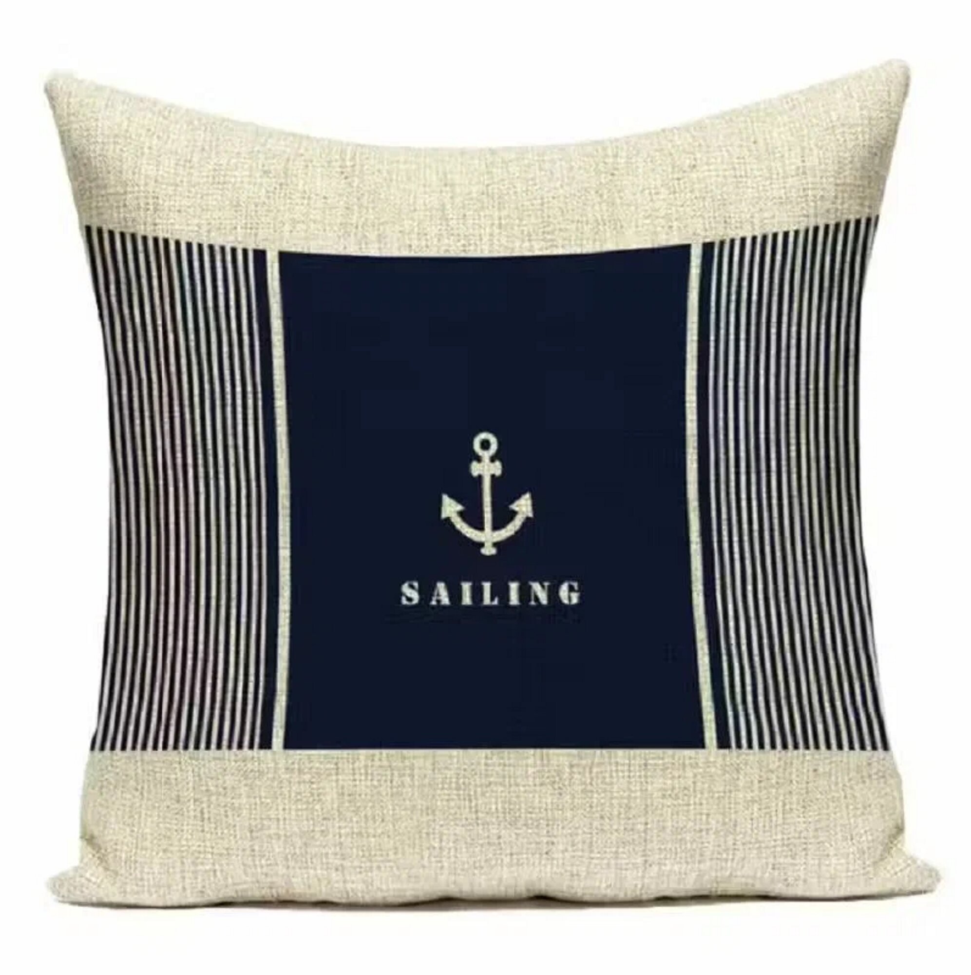 Декоративная подушка для сада и улицы Якорь Sailing 45х45 Оксфорд 600D