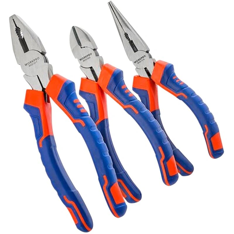 Набор пассатижи 200мм бокорезы 160мм длинногубцы 160мм WORKPRO (WP201007)