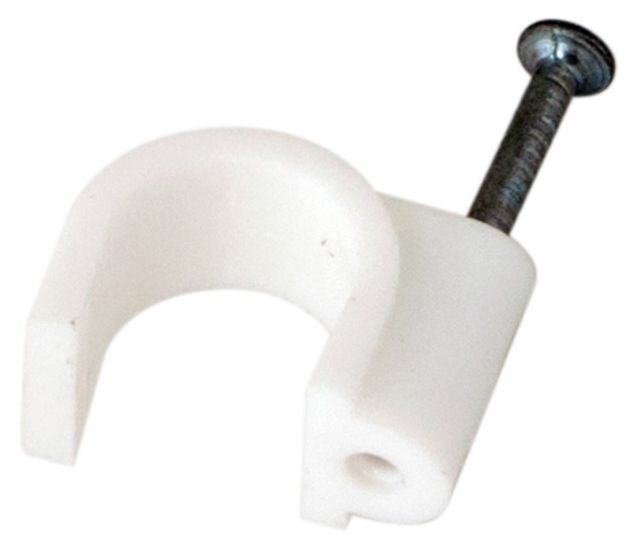 Скобы для кабеля круглые 12мм (50шт/уп) белый REXANT (10/100)