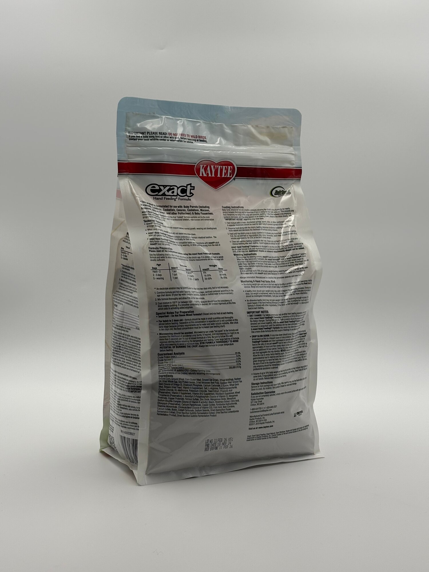 Профессиональный корм Kaytee Exact Hand Feeding, для птенцов, с Омега-3 — фото 1