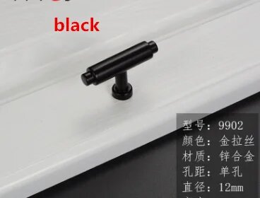 Ручка для шкафа черная никель black knob