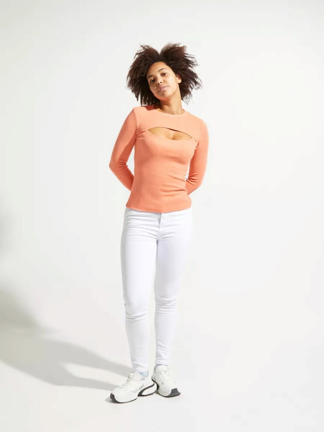 Лонгслив DNZ, размер L, , оранжевый — фото 1