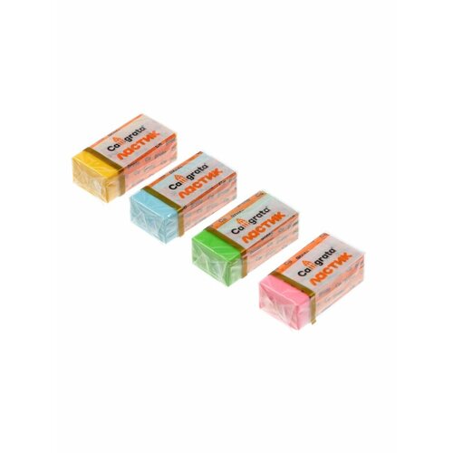 Набор 8 штук ластиков прямоугольных Пастельные микс в бумажном держателе штрихкод на штуке 653950 320₽