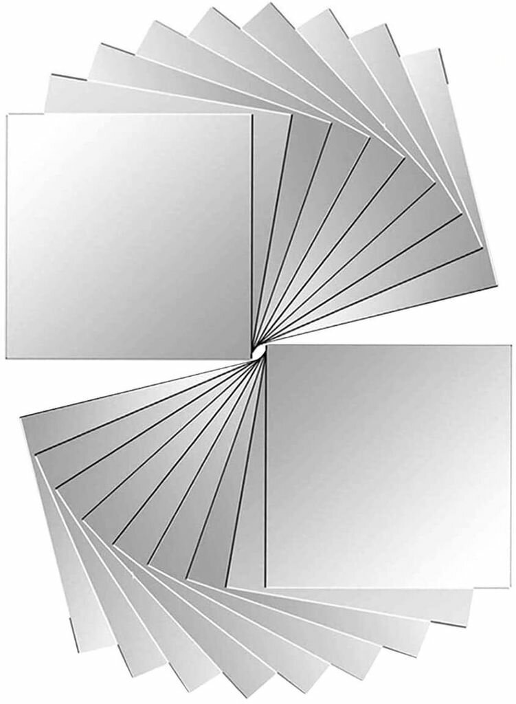 Зеркальные плитки самоклеящиеся 15 х 15 см 18 шт. Декоративные настенные зеркала Зеркальные плитки Зеркала для наклеивания - Декоративные зеркала для кухни ванной гостиной шкафов Зеркало настенное