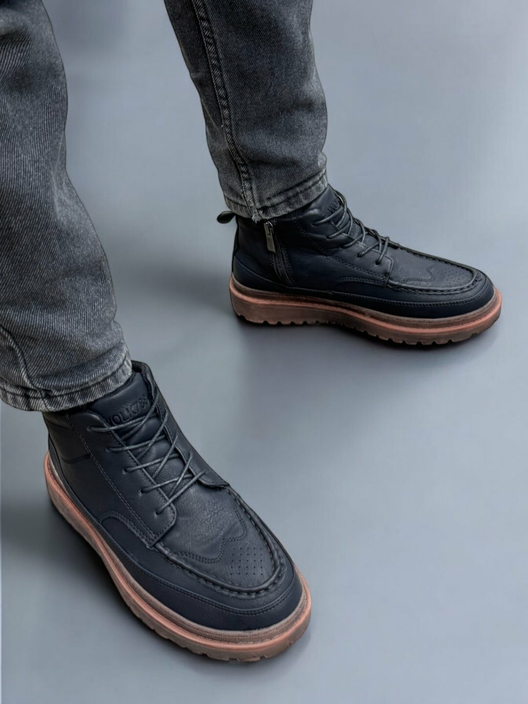 Полусапоги Master Seller Winter Line, полнота 1 (RU)/ на узкую стопу, размер 39 40 41 42 42 44, черный, белый, серый — фото 1