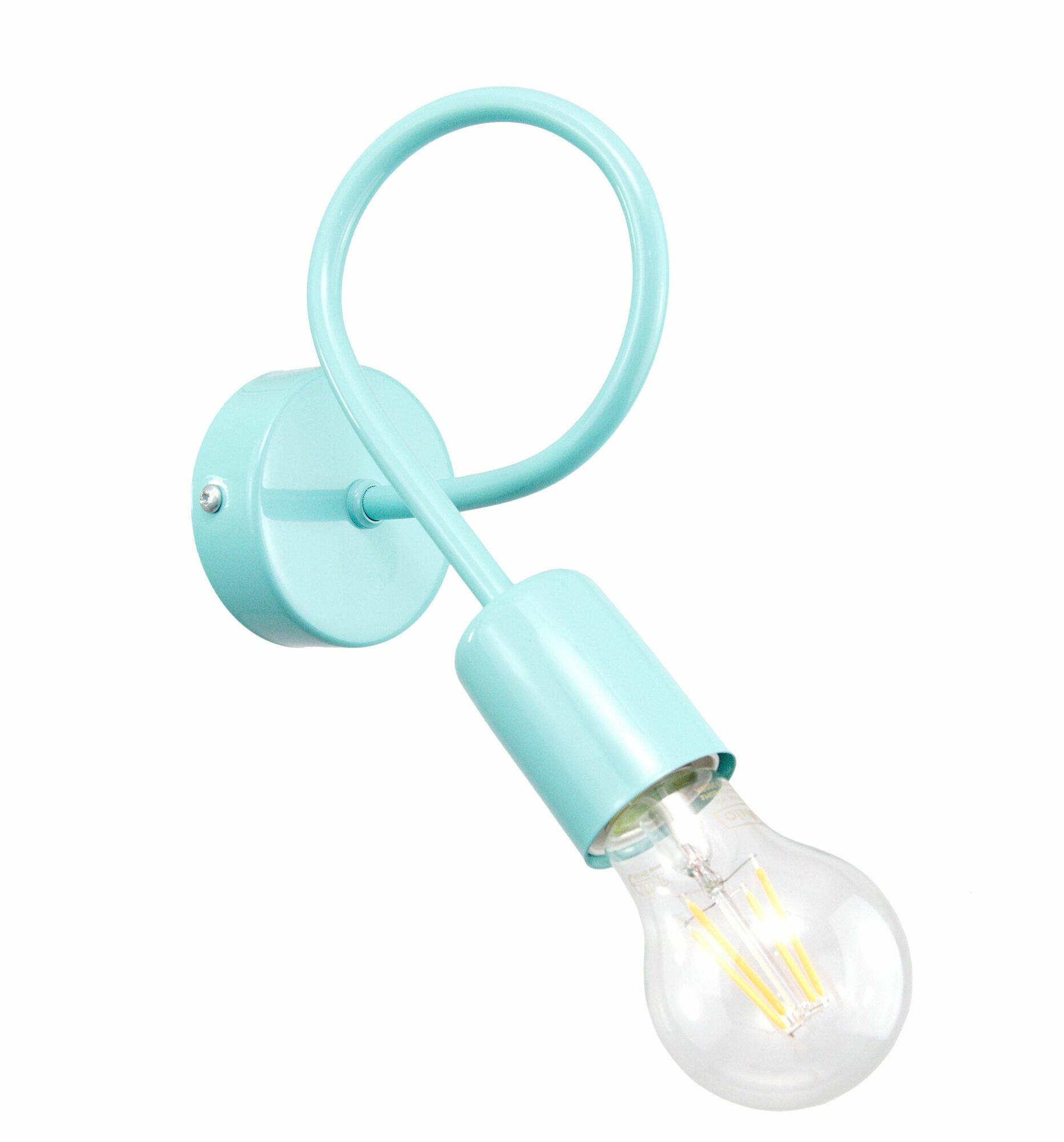 Бра настенное в стиле Лофт/Модерн, Металлическое, Цвет голубой, Светодиодный, Плафон E27