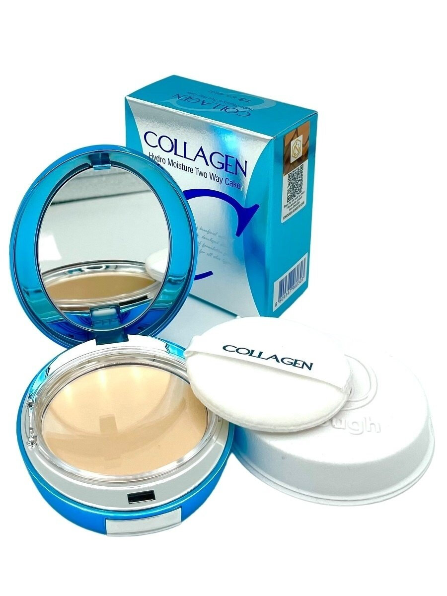 Пудра Collagen для лица с коллагеном, SPF 25+, для всех типов кожи