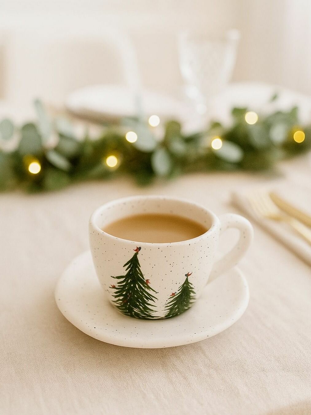 Чайная пара Лесная Ель 200мл (керамика) ТОиТО