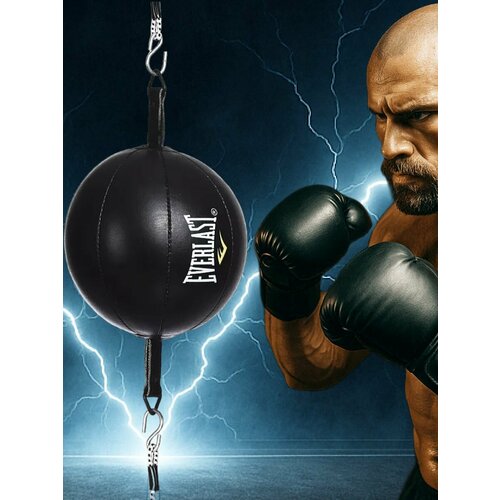 Груша пневматическая на растяжках, натуральная кожа Everlast