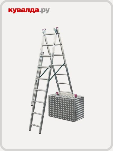 Изображение товара Лестница-стремянка трехсекционная KRAUSE CORDA 3х 7 с дополнительной функцией