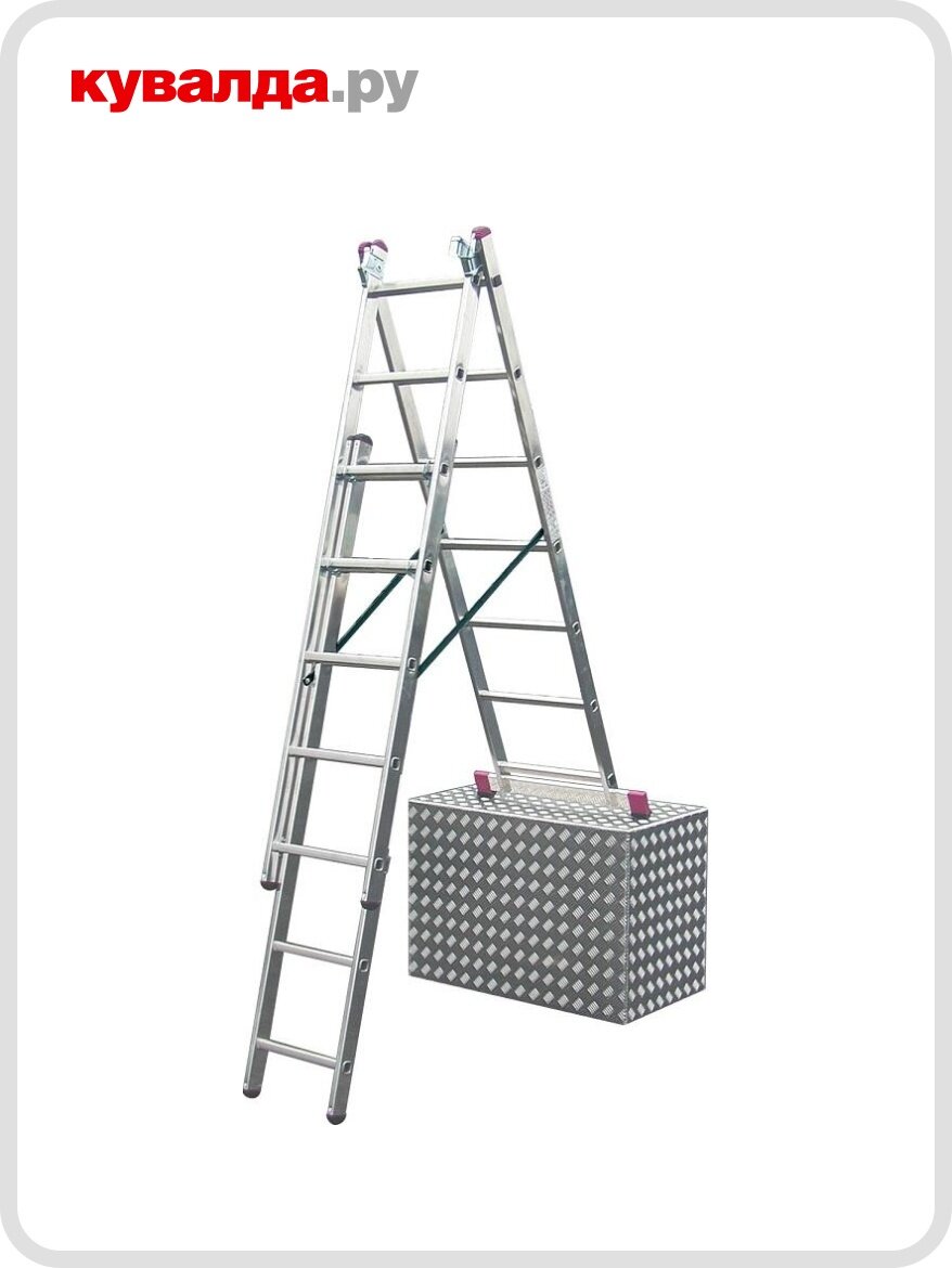 Лестница-стремянка трехсекционная KRAUSE CORDA 3х 7 с дополнительной функцией
