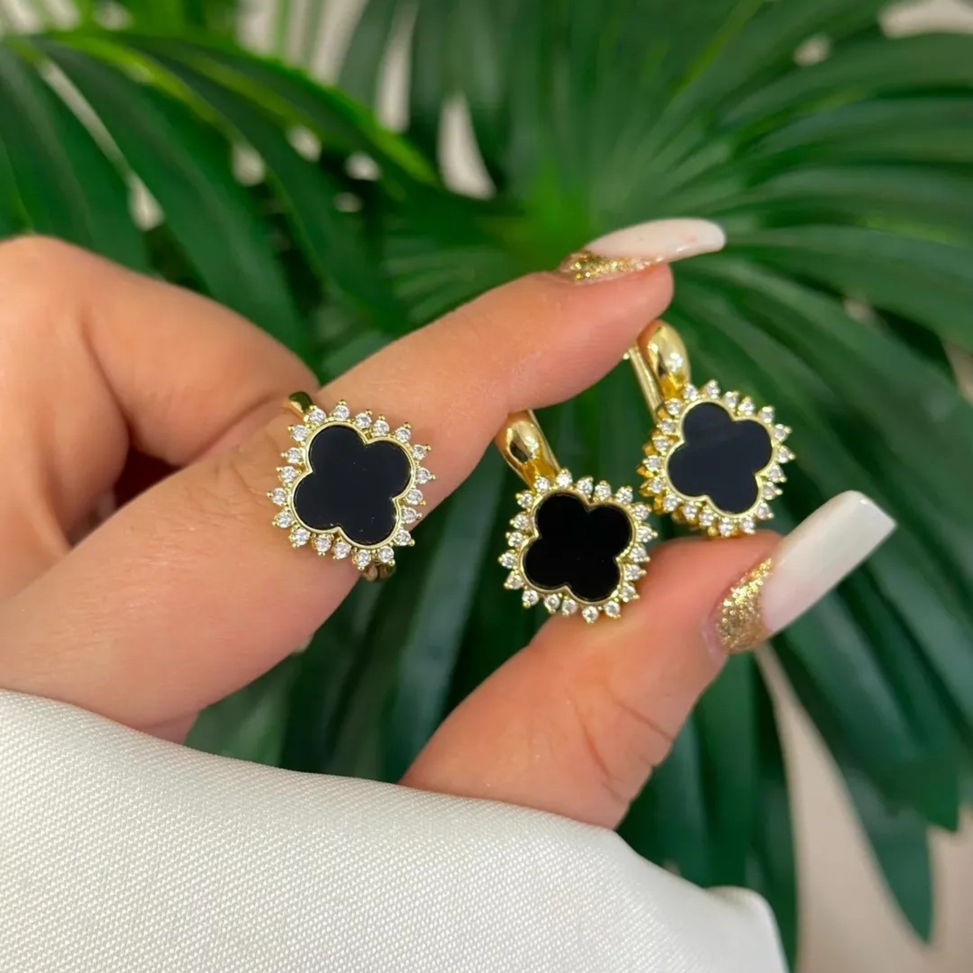 Комплект бижутерии: кольцо, аквамарин