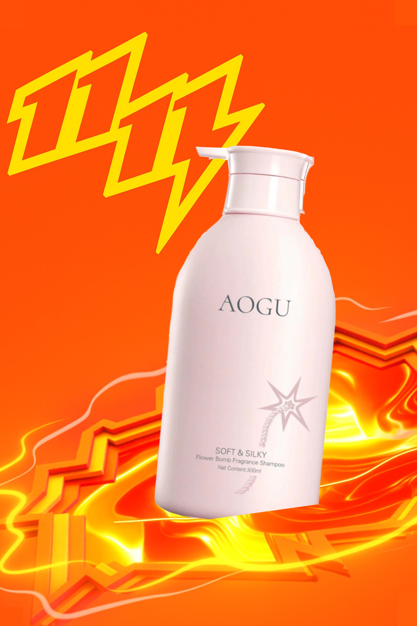 Шампунь для волос AOGU 800 мл – мягкие и шелковистые, аромат Flower Bomb