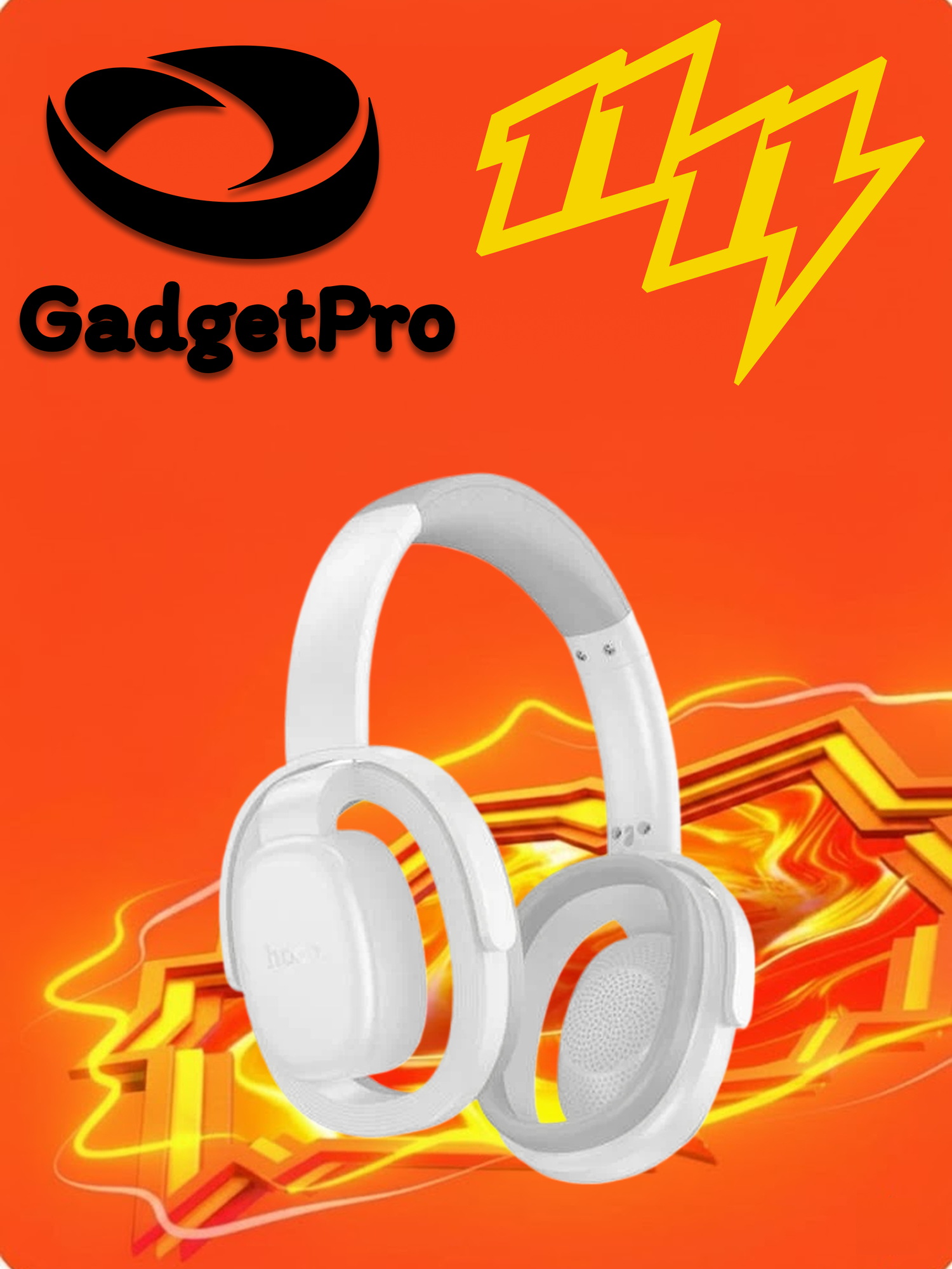 Беспроводные наушники Hoco W67: Bluetooth 5.3, стерео звук, с микрофоном, для спорта и музыки беллый