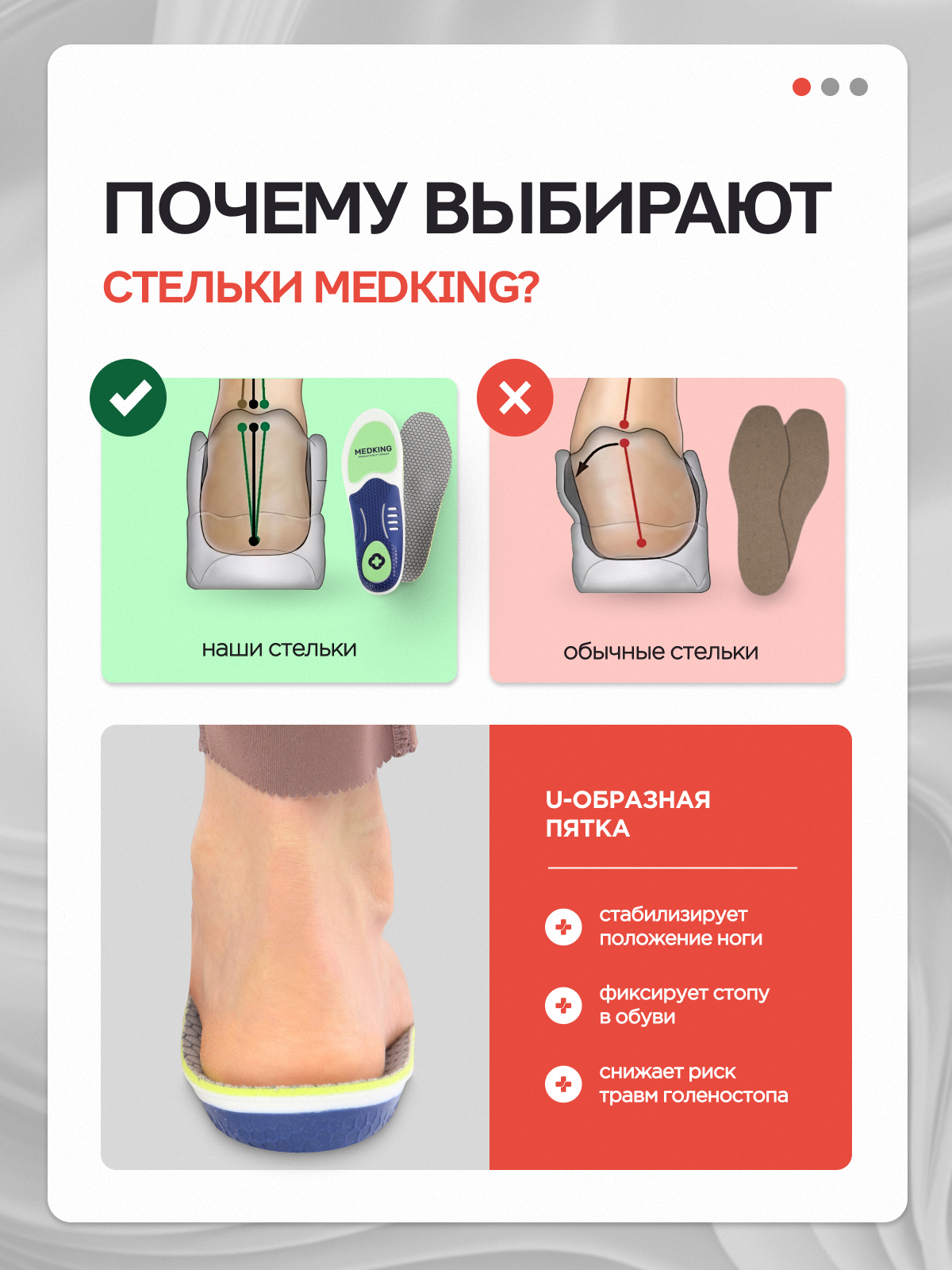 MEDKING Стельки ортопедические для обуви и кроссовок с супинатором — фото 1