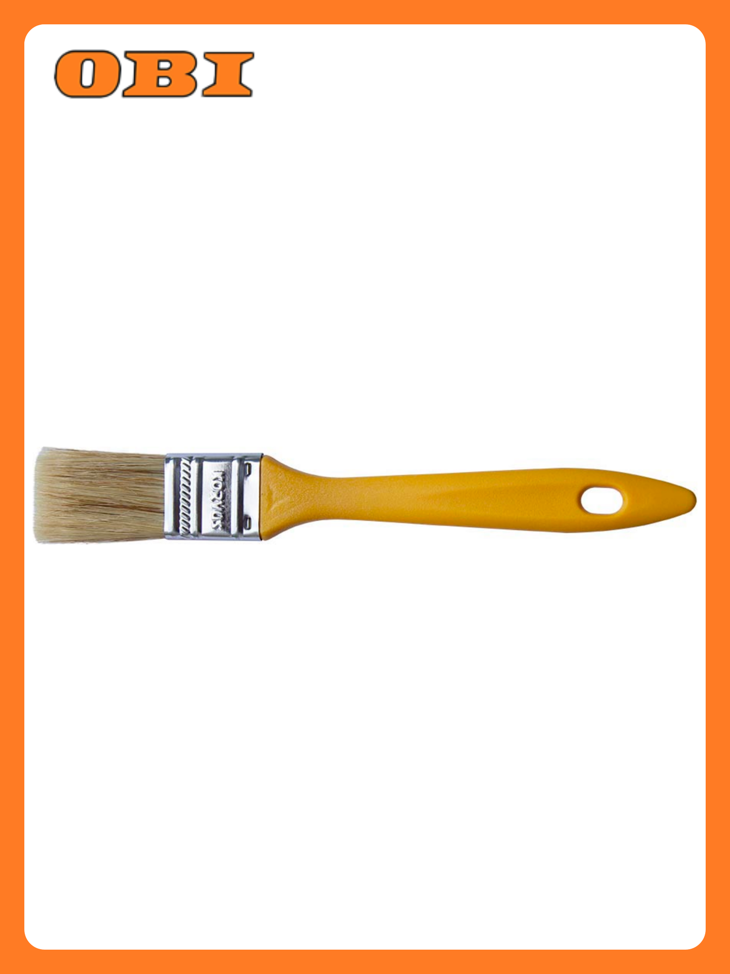 Кисть KORVUS Хобби плоская  натуральная щетина пластиковая рукоятка 25мм