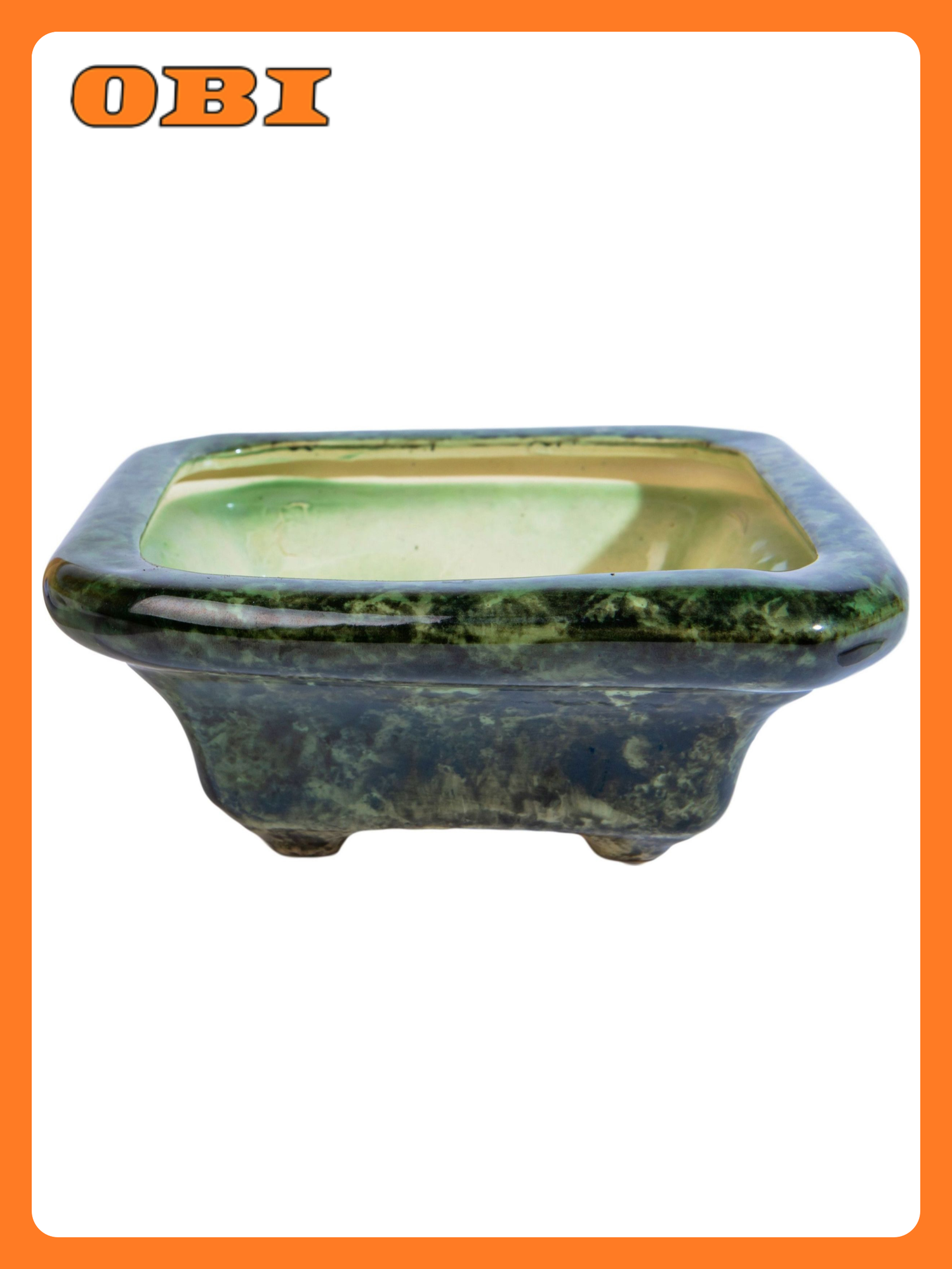 Горшок Бонсайница 21х21х9 см керамический зеленый