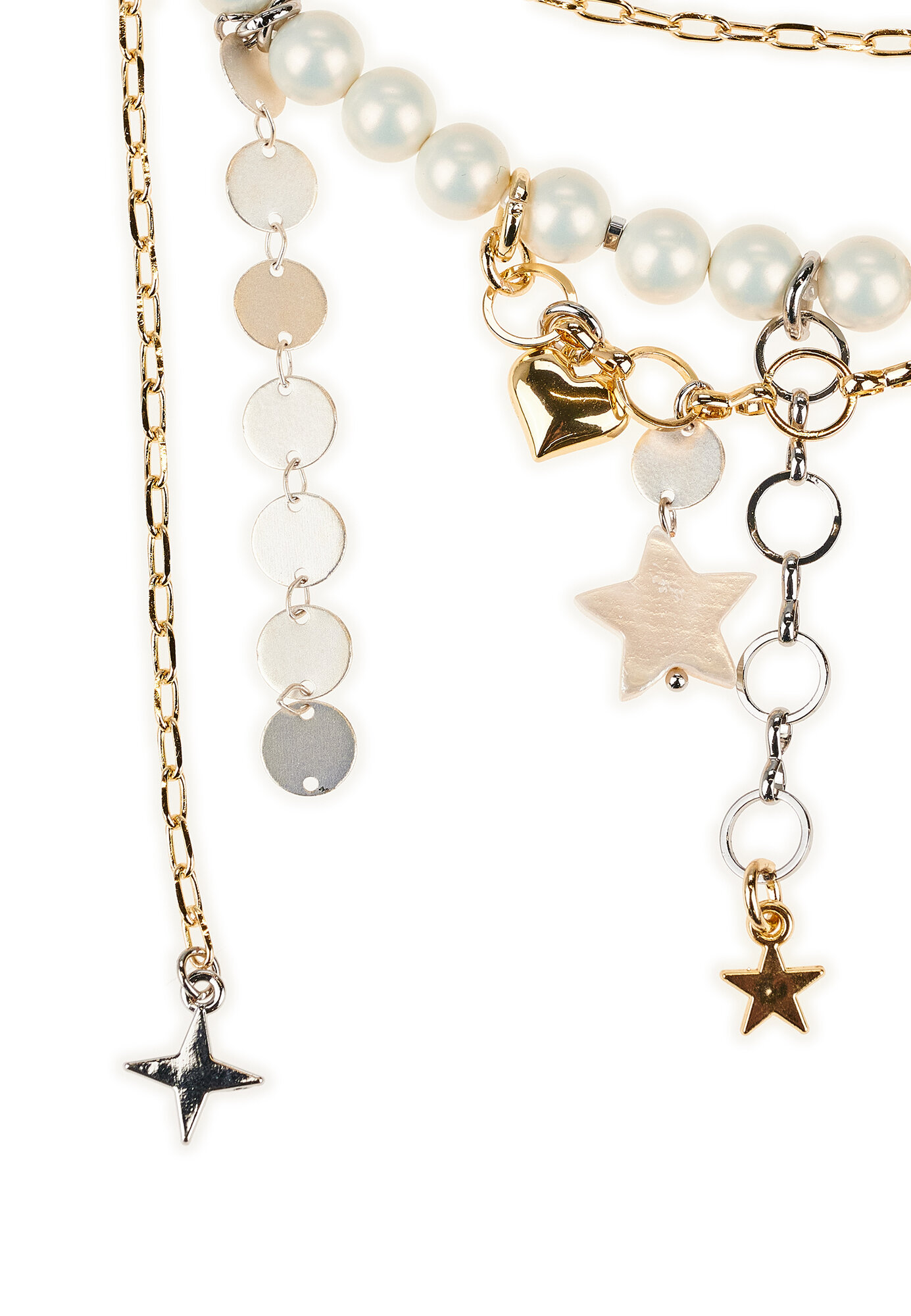 Колье YAROSLAVNA, гематит, длина 41 см, белый, золотой — фото 1