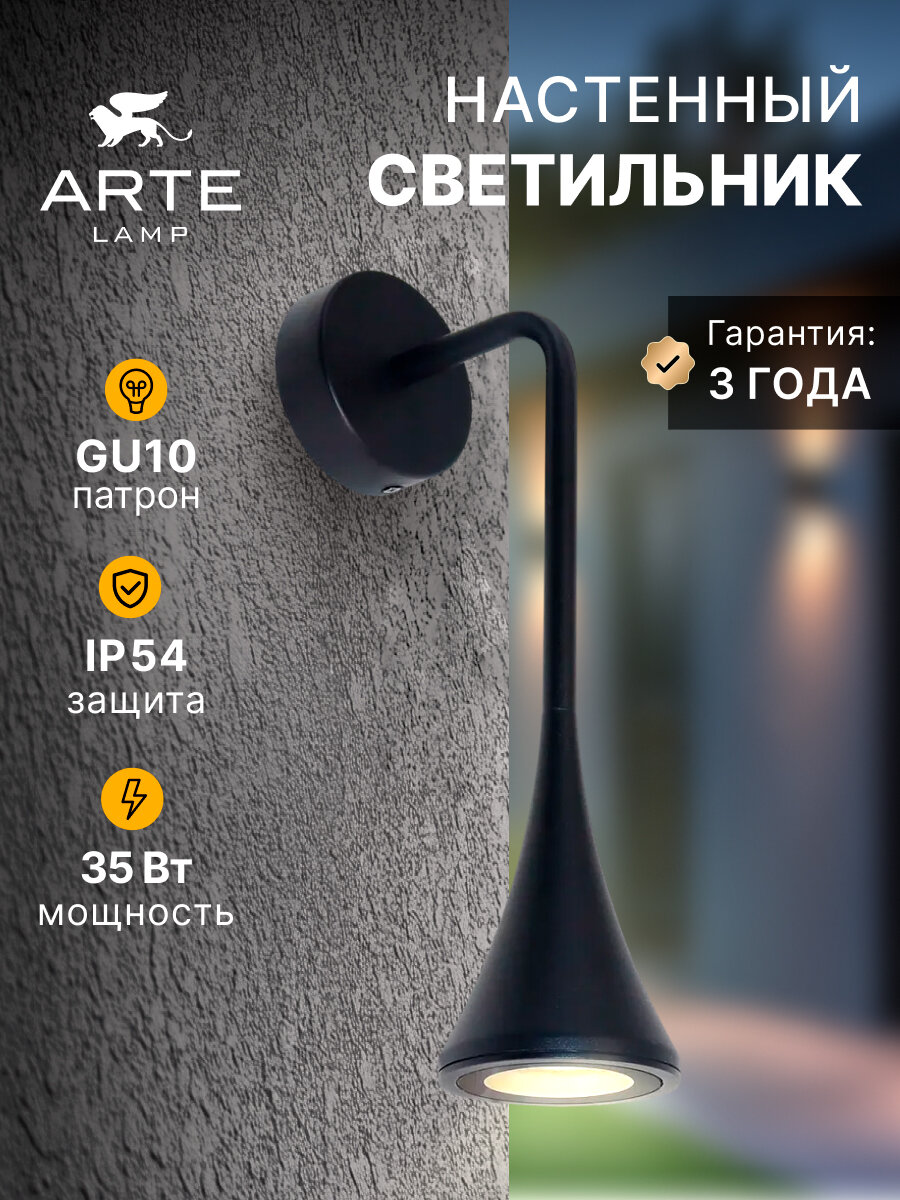 Фасадный светильник Arte Lamp BRONN A2367AL-1BK