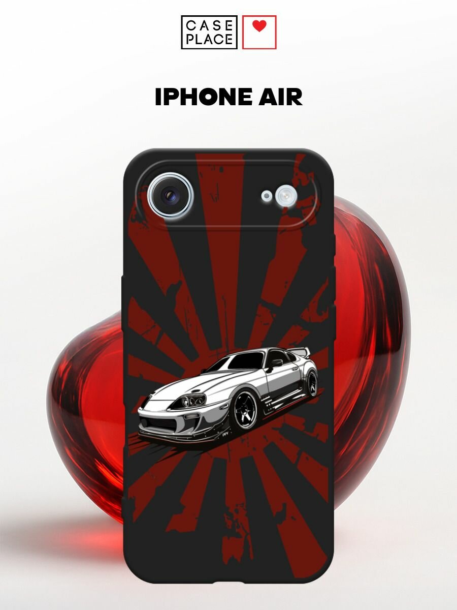 Черный матовый чехол на Apple iPhone 17 Air / Айфон 17 Эир с принтом Спортивный автомобиль
