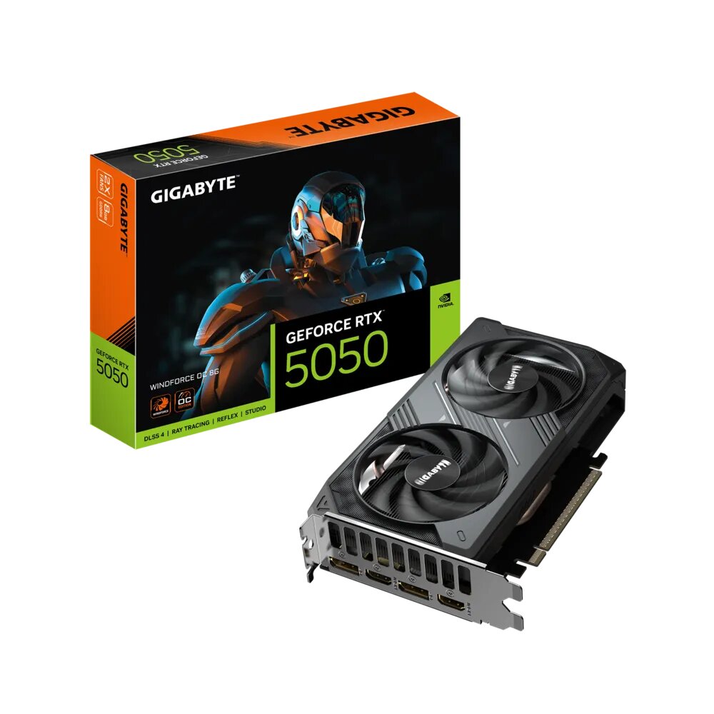 Видеокарта Gigabyte WINDFORCE RTX 5050, GeForce, 8 ГБ, GDDR6