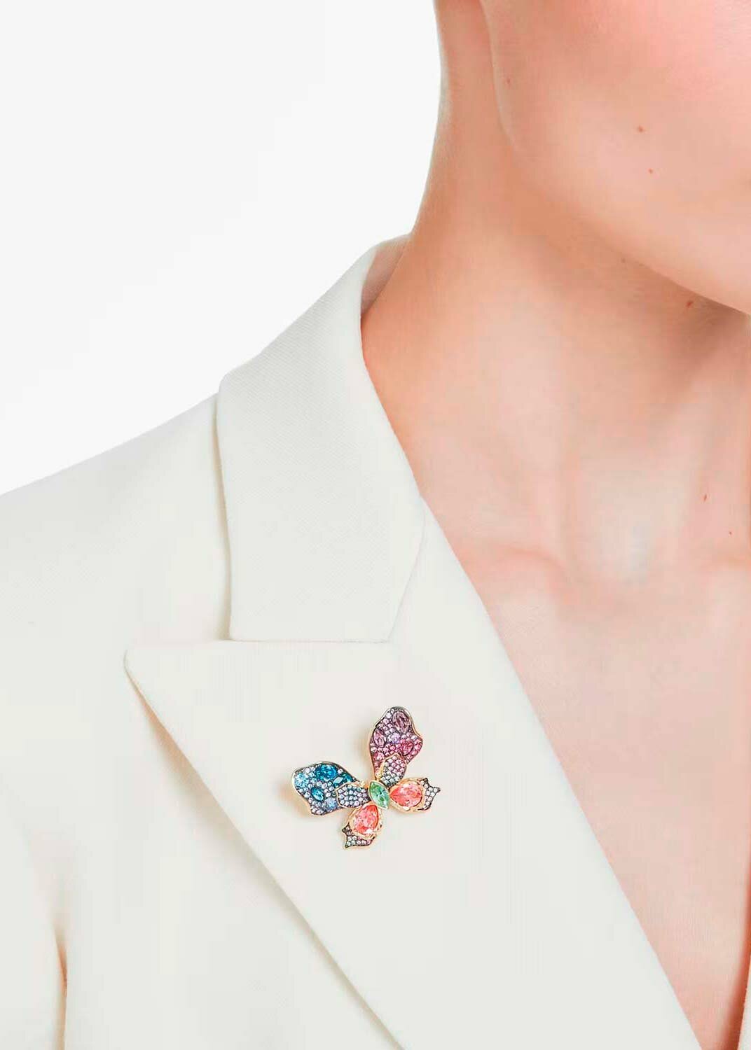 Колье SWAROVSKI, кристаллы Swarovski, длина 75 см, золотой, черный, розовый, зеленый, синий, желтый — фото 1