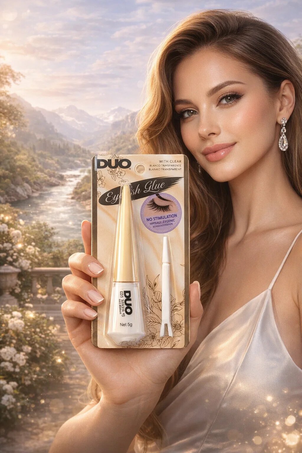 DUO Eyelash Glue Clear 5 г — прозрачный клей для накладных ресниц, гипоаллергенный, без раздражения, профессиональное