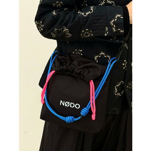 Сумка кросс-боди NODO A5 POCKET, фактура матовая, черно-розовый