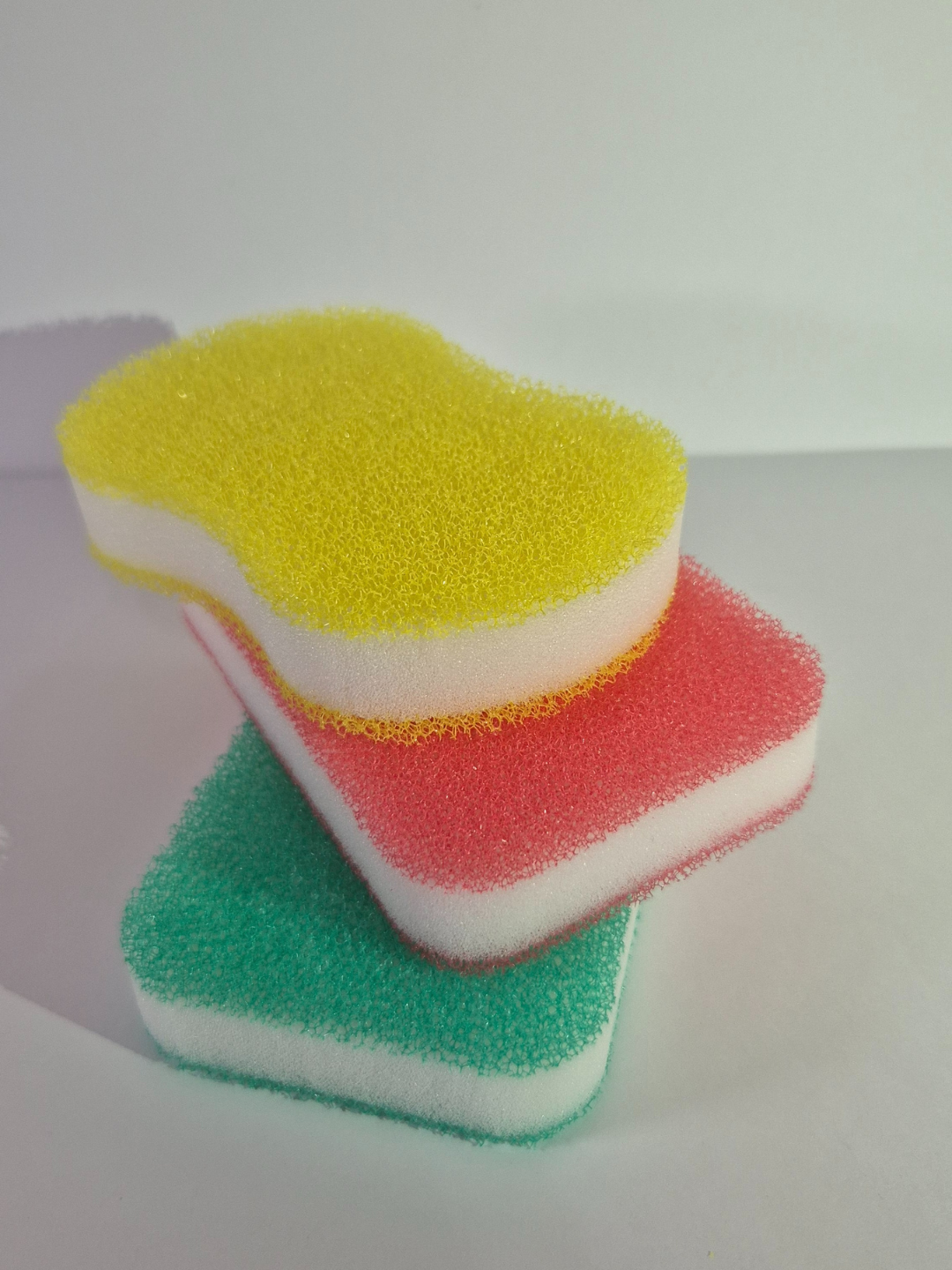 Губка для посуды "Sponge koreya", трехцветная, для быстрой и эффективной очистки посуды — фото 1