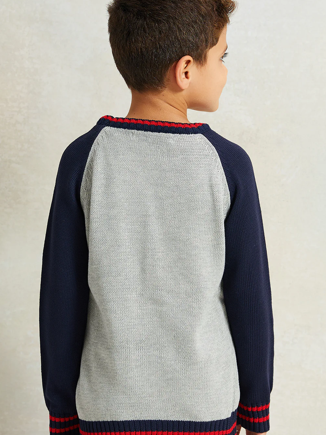 Пуловер REDTAG, размер 7-8 лет, серый — фото 1