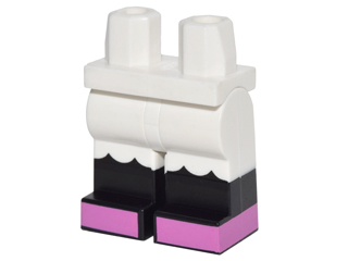Hips and Legs with Ruffles, Black Lower Legs and Dark Pink Feet Pattern (Minnie), 970c00pb0520 White U