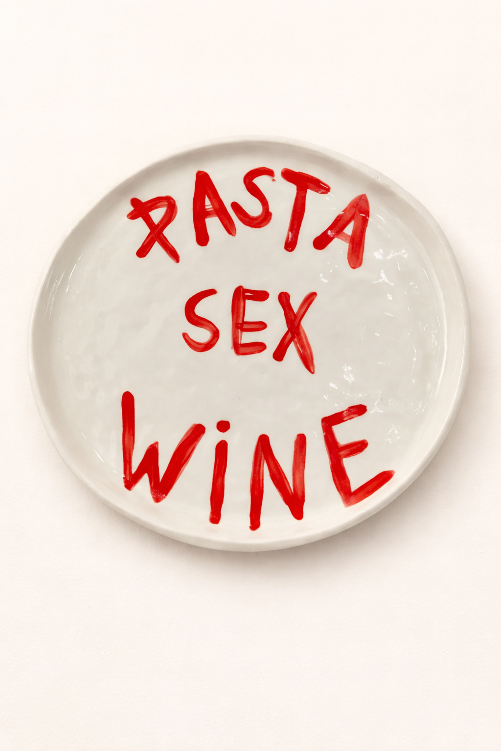 Тарелка ручной работы MayMood «Pasta Sex Wine», керамика, 19 см
