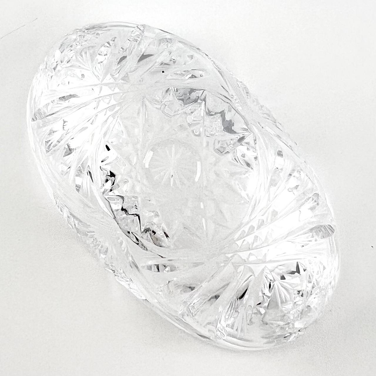 Винтажная конфетница "Тюльпан". Хрусталь. СССР, 1970-е. — фото 1