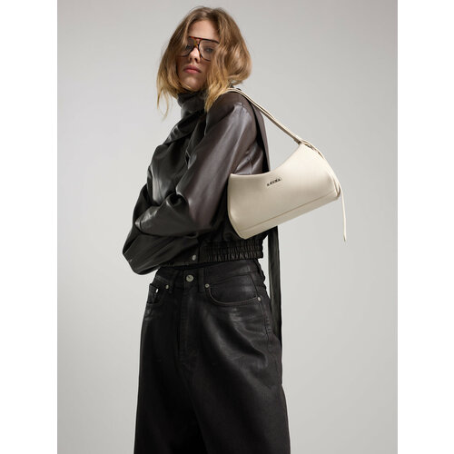 Сумка хобо Afina фактура гладкая экрю 19490₽