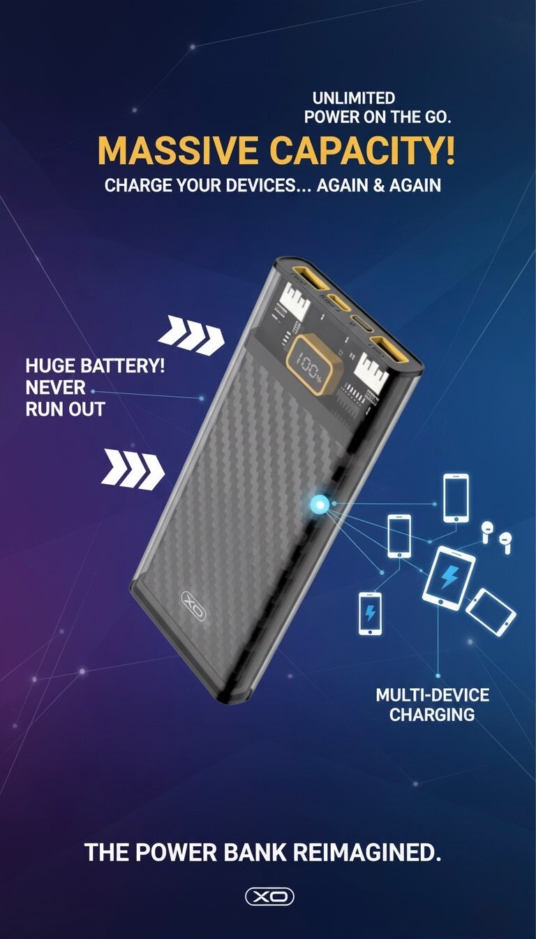 Power Bank 10000 мАч Прозрачный дизайн, мощные возможности XO PR194